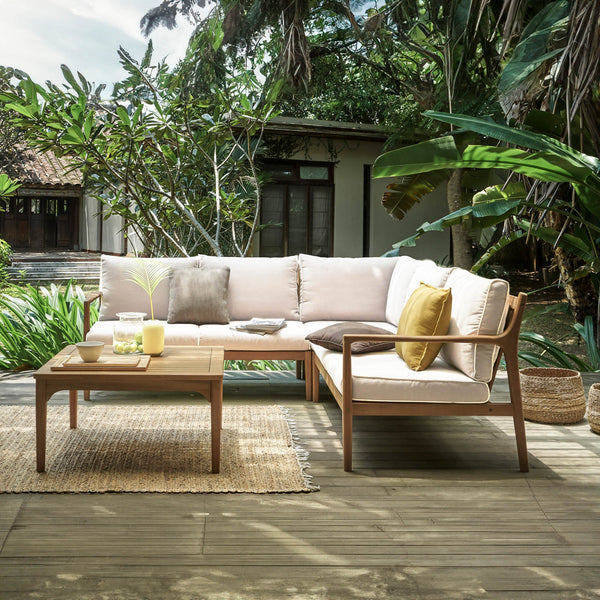 Lh Imports Sonoma Outdoor Square Coffee Table - Stylish Slatted Design For Durable Outdoor Gatherings & Relaxation Brown Treated Acacia Wood Som032-sq