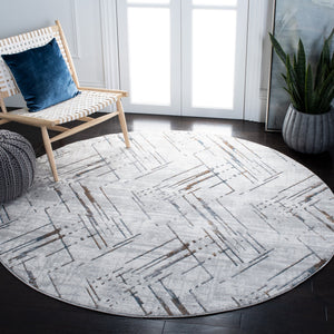 Safavieh Sonoma Ivory Grey Runner 2'2"X7' — Power-Loomed Turkish Polyester, Geometric Design, Durable & Soft SON376A-27