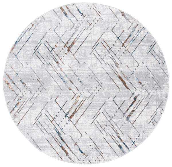 Safavieh Sonoma Ivory Grey Runner 2'2"X7' — Power-Loomed Turkish Polyester, Geometric Design, Durable & Soft SON376A-27