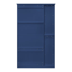 English Elm Topmax Farmhouse Pantry Cabinet with Pull-out Trays Soft-close Doors and Ample Shelving Blue SP000113AAC