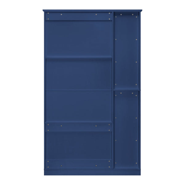 English Elm Topmax Farmhouse Pantry Cabinet with Pull-out Trays Soft-close Doors and Ample Shelving Blue SP000113AAC