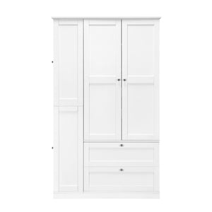English Elm Topmax Farmhouse Pantry Cabinet with Pull-out Trays Soft-close Doors and Ample Shelving White SP000113AAK