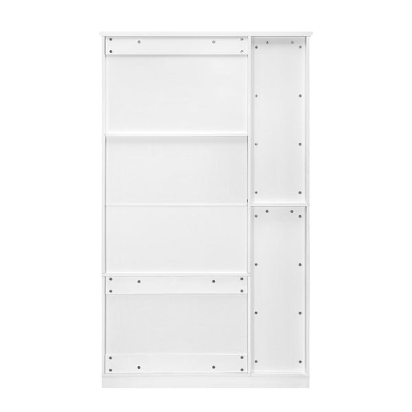 English Elm Topmax Farmhouse Pantry Cabinet with Pull-out Trays Soft-close Doors and Ample Shelving White SP000113AAK