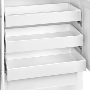 English Elm Topmax Farmhouse Pantry Cabinet with Pull-out Trays Soft-close Doors and Ample Shelving White SP000113AAK