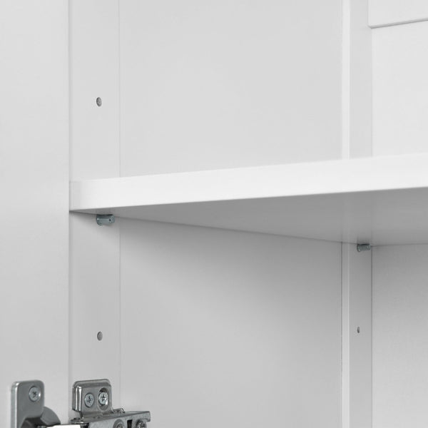 English Elm Topmax Farmhouse Pantry Cabinet with Pull-out Trays Soft-close Doors and Ample Shelving White SP000113AAK