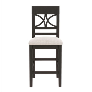 English Elm Topmax Rustic Counter Height Dining Set Seats Six with Bench Cushioned Chairs Storage Shelf Espresso SP000257AAP