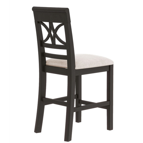 English Elm Topmax Rustic Counter Height Dining Set Seats Six with Bench Cushioned Chairs Storage Shelf Espresso SP000257AAP