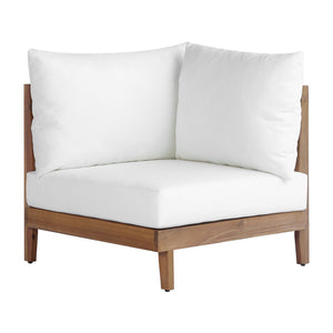 English Elm Topmax Acacia Wood 8 Piece Modular Outdoor Sectional with Storage Table and Cushions SP100039AAA