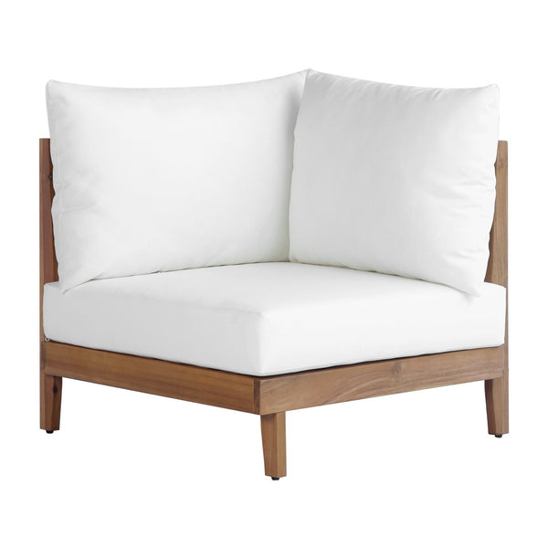 English Elm Topmax Acacia Wood 8 Piece Modular Outdoor Sectional with Storage Table and Cushions SP100039AAA