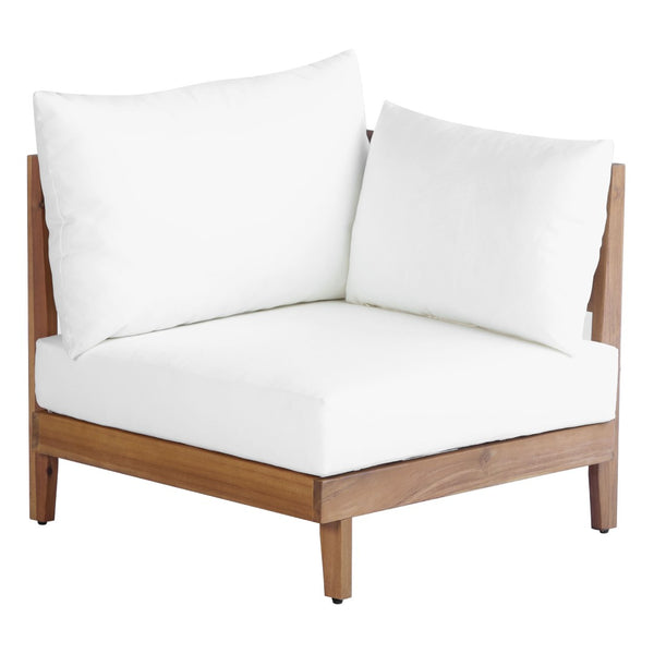 English Elm Topmax Acacia Wood 8 Piece Modular Outdoor Sectional with Storage Table and Cushions SP100039AAA