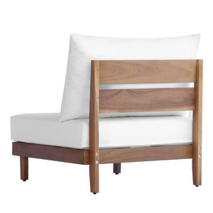 English Elm Topmax Acacia Wood 8 Piece Modular Outdoor Sectional with Storage Table and Cushions SP100039AAA