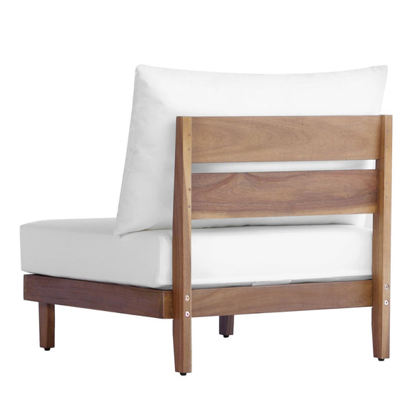 English Elm Topmax Acacia Wood 8 Piece Modular Outdoor Sectional with Storage Table and Cushions SP100039AAA