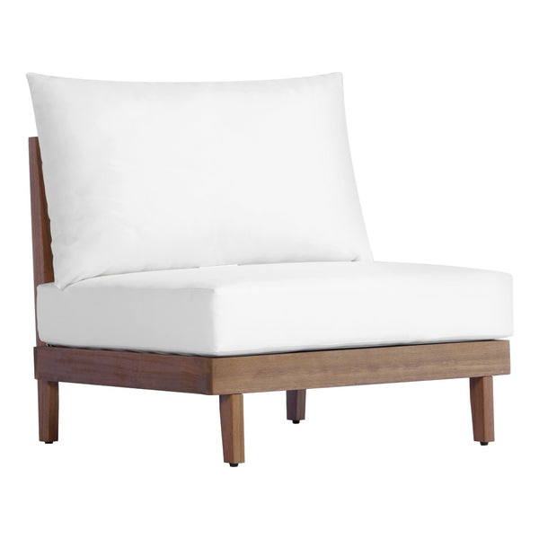 English Elm Topmax Acacia Wood 8 Piece Modular Outdoor Sectional with Storage Table and Cushions SP100039AAA