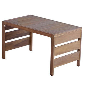 English Elm Topmax Acacia Wood 8 Piece Modular Outdoor Sectional with Storage Table and Cushions SP100039AAA