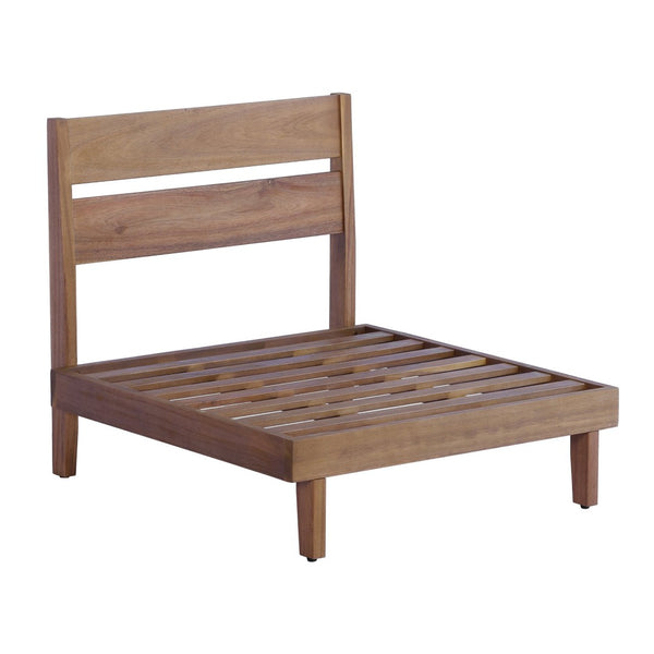 English Elm Topmax Acacia Wood 8 Piece Modular Outdoor Sectional with Storage Table and Cushions SP100039AAA