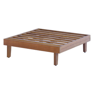 English Elm Topmax Acacia Wood 8 Piece Modular Outdoor Sectional with Storage Table and Cushions SP100039AAA