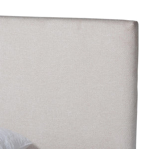 Baxton Studio Jacinta Queen Upholstered Platform Bed with Built-in Floating Nightstands
