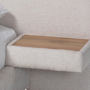 Baxton Studio Jacinta Queen Upholstered Platform Bed with Built-in Floating Nightstands