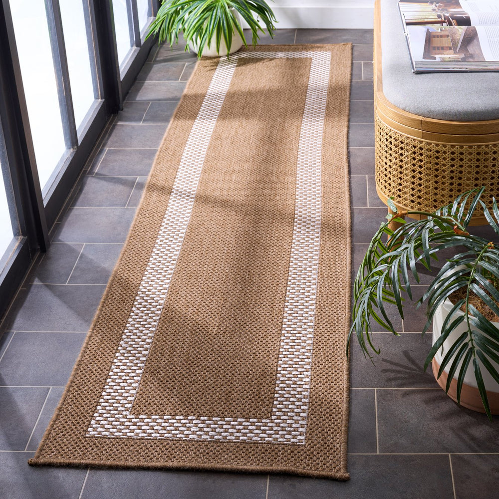 Safavieh Sisal Minimalist Square Area Rug In Natural Ivory Tones, Low-Profile Durable Polypropylene Weave For Modern Homes 6'-7" x 6'-7" SPF810C-7SQ