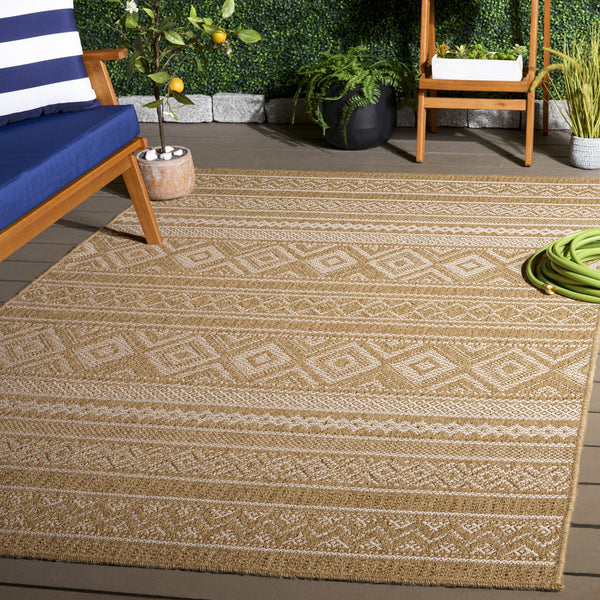 Safavieh Sisal Performance Low-Profile Natural And Ivory Area Rug — Durable, Stain-Resistant, Modern Texture Feel 4'-0" x 6'-0" SPF814C-4