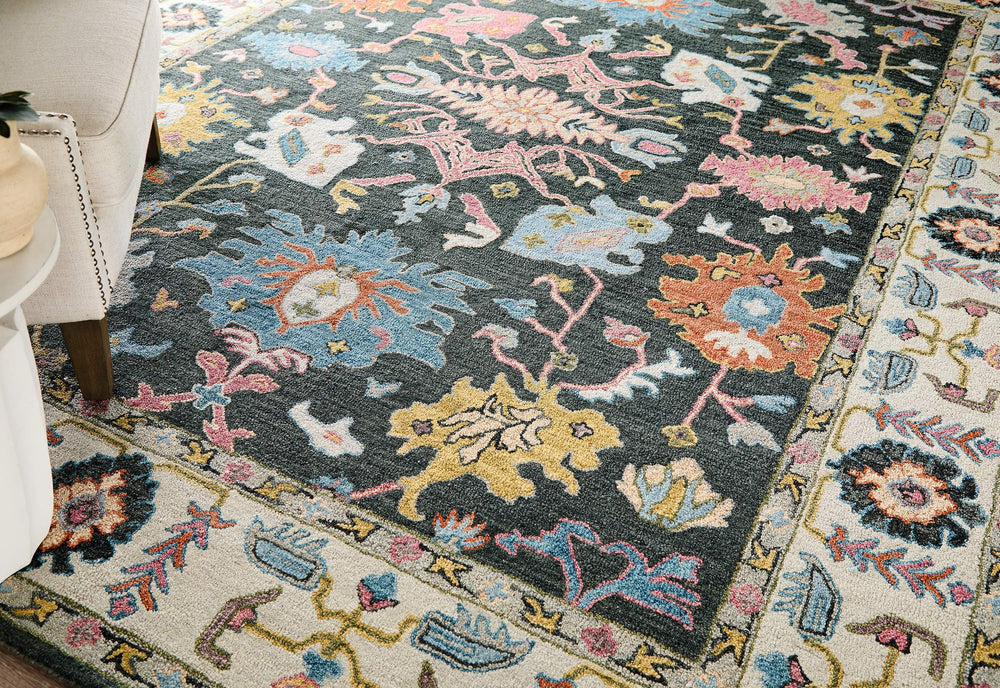 Feizy Rugs Springfield Hand Tufted Persian Floral Area Rug for Living Room or Dining Space 5' x 8' SPF8A47FGRY000E10