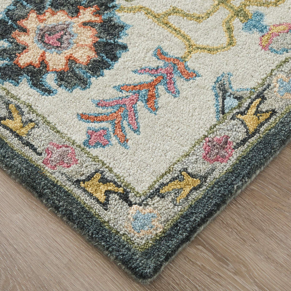 Feizy Rugs Springfield Hand Tufted Persian Floral Area Rug for Living Room or Dining Space 5' x 8' SPF8A47FGRY000E10