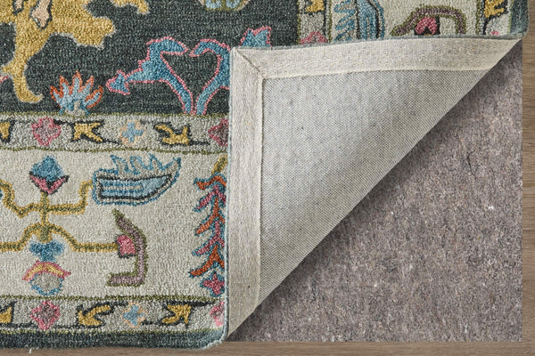 Feizy Rugs Springfield Hand Tufted Persian Floral Area Rug for Living Room or Dining Space 5' x 8' SPF8A47FGRY000E10