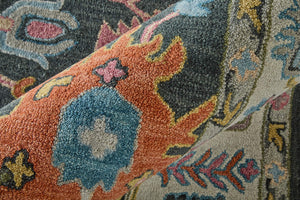 Feizy Rugs Springfield Hand Tufted Persian Floral Area Rug for Living Room or Dining Space 5' x 8' SPF8A47FGRY000E10