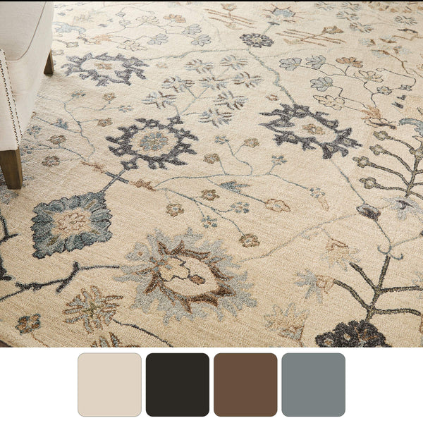 Feizy Rugs Springfield Hand-Tufted Floral Botanical Area Rug with Persian Motifs for Living Rooms 5' x 8' SPF8A48FBGE000E10