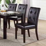 English Elm Leroux Upholstered Dining Chairs With Button Tufted, Dark Brown(Set Of 2)