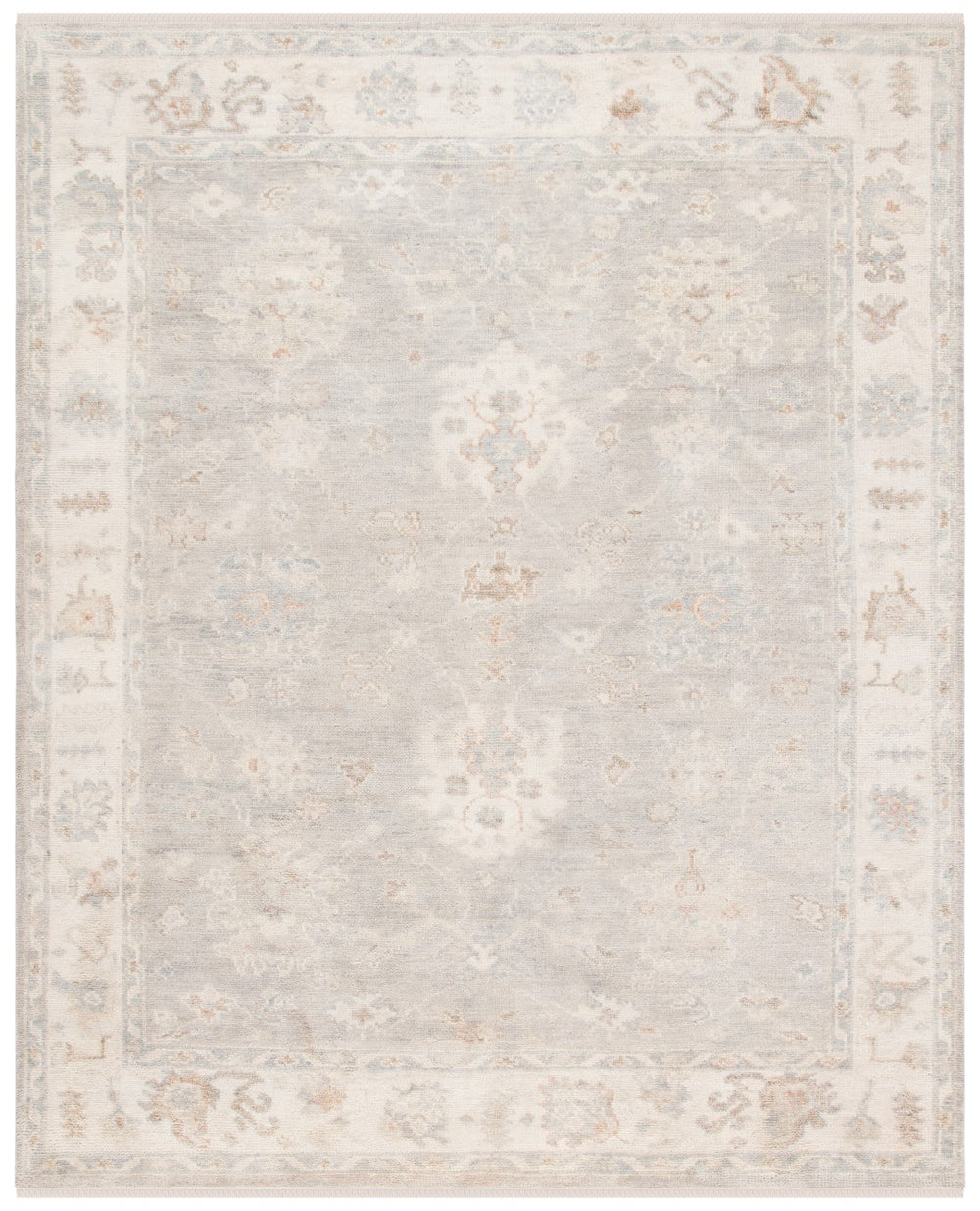 Safavieh Samarkand 106a Ivory Silver With Fringes Ivory ,Silver 80% Wool And 20% Cotton Srk106a-10