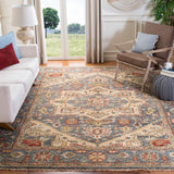 Safavieh Samarkand 121 Hand Knotted Wool Traditional Rug Blue / Ivory SRK121M-9