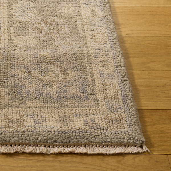 Safavieh Samarkand Hand-Knotted Grey Area Rug 8X10 Wool-Cotton Blend Low Pile With Fringe, Durable Elegance 9'-0" x 12'-0" SRK134F-9