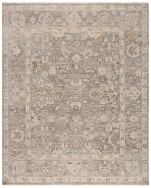 Safavieh Samarkand Hand-Knotted Grey Area Rug With Fringe — Wool-Cotton Blend, Low-Profile Durability, Timeless Elegance 6'-0" x 9'-0" SRK134F-6