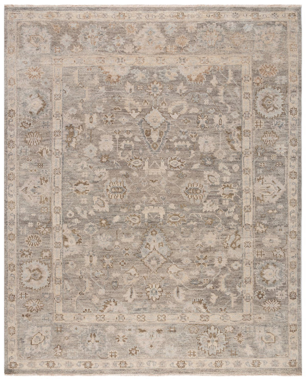 Safavieh Samarkand Hand-Knotted Grey Area Rug With Fringe — Wool-Cotton Blend, Low-Profile Durability, Timeless Elegance 6'-0" x 9'-0" SRK134F-6