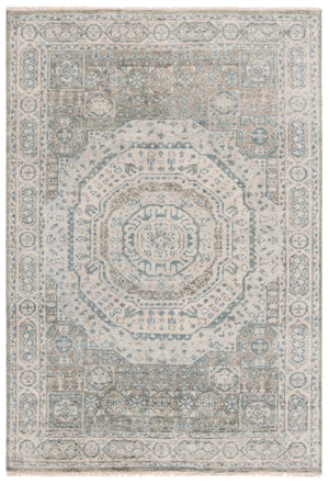 Safavieh Samarkand Handcrafted Wool Area Rug With Timeless Medallion Design For Elegant Home Decor Light Blue ,Ivory Wool Srk167l-8