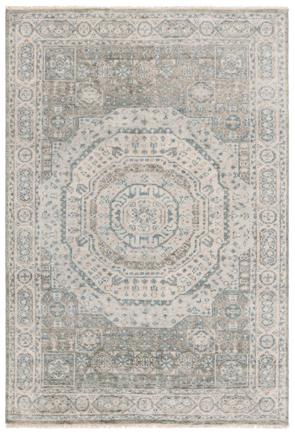 Safavieh Samarkand Handcrafted Wool Area Rug With Timeless Medallion Design For Elegant Home Decor Light Blue ,Ivory Wool Srk167l-8