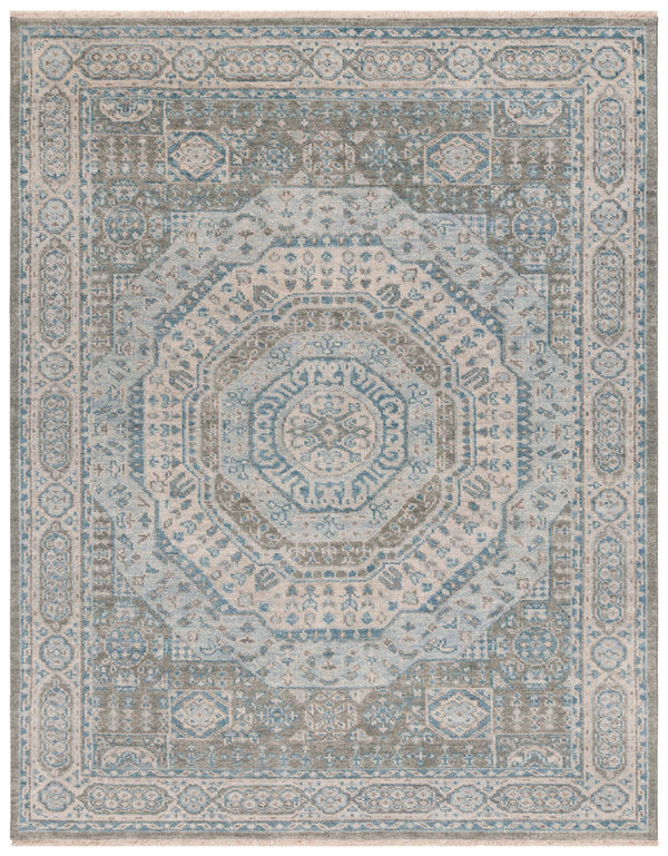 Safavieh Samarkand Handcrafted Wool Area Rug With Timeless Medallion Design For Elegant Home Decor Light Blue ,Ivory Wool Srk167l-8