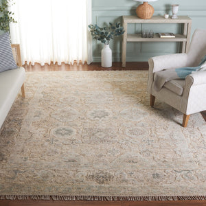 Safavieh Samarkand Hand-Knotted Beige Ivory Wool Rug — Traditional Oriental Elegance, Durable Low-Profile Comfort 10'-0" x 14'-0" SRK301B-10