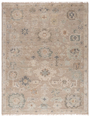 Safavieh Samarkand Hand-Knotted Wool Rug 302B Beige-Grey Oriental-Transitional Plush Durable Luxury 6'-0" x 9'-0" SRK302B-6