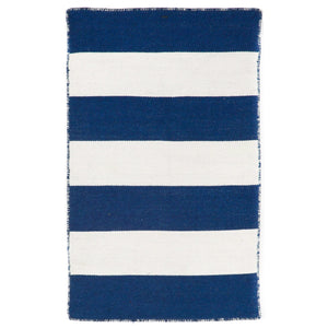 Trans Ocean Liora Manne Sorrento Rugby Stripe Indoor/Outdoor Area Rug – Hand Woven Geometric Accent For Style Navy Polyester,Acrylic Srn23630233