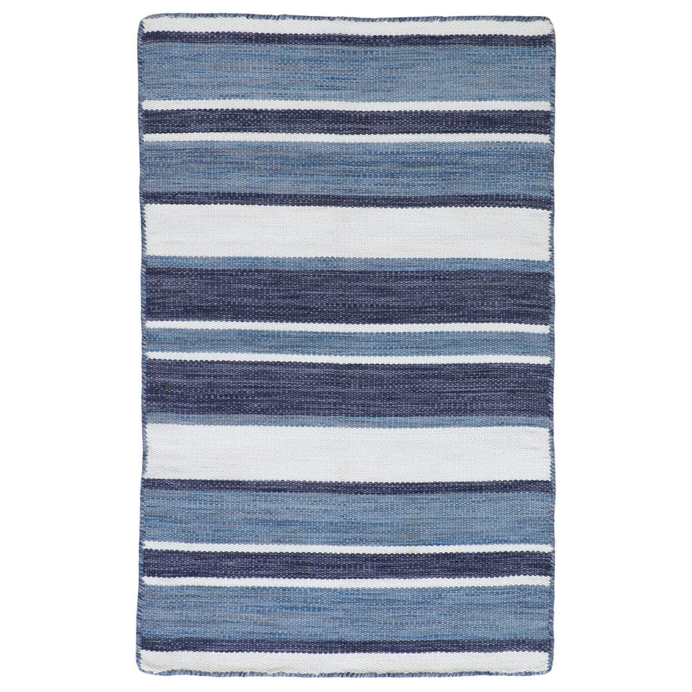 Trans Ocean Liora Manne Sorrento Boat Stripe Indoor/Outdoor Area Rug - Hand Woven, Fade Resistant & Versatile Navy Polyester,Acrylic Srn23631733