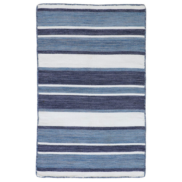 Trans Ocean Liora Manne Sorrento Boat Stripe Indoor/Outdoor Area Rug - Hand Woven, Fade Resistant & Versatile Navy Polyester,Acrylic Srn23631733