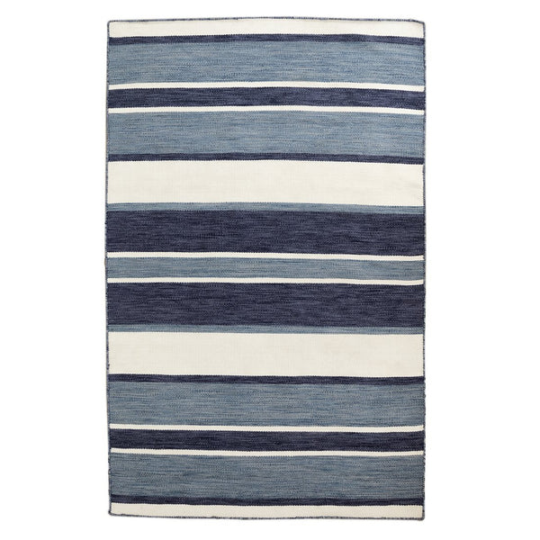 Trans Ocean Liora Manne Sorrento Boat Stripe Indoor/Outdoor Area Rug - Hand Woven, Fade Resistant & Versatile Navy Polyester,Acrylic Srn46631733
