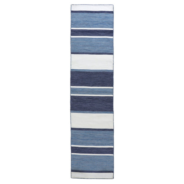 Trans Ocean Liora Manne Sorrento Boat Stripe Indoor/Outdoor Area Rug - Hand Woven, Fade Resistant & Versatile Navy Polyester,Acrylic Srnr8631733