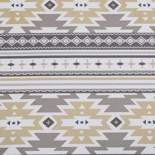 Hiend Accents 200tc Cotton Desert Sage Sheet Set - Luxurious 4-piece Collection With Stylish Aztec Patterns Multi Color 100% Cotton Ss1939-qn-oc