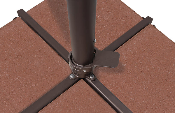 Simplyshade Skye 8.6' Square Outdoor Umbrella With Cross Bar Stand For Elegant Shade And Backyard Comfort Black Bronze Ssag5a-86sq-00/2408