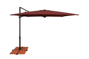 Simplyshade Skye 8.6' Square Outdoor Umbrella With Cross Bar Stand – Elevate Your Backyard Comfort And Style Henna Black Ssag5a-86sq-09/R8807