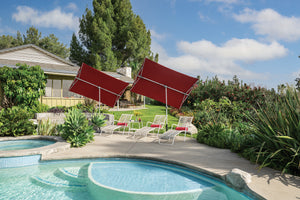 Simplyshade Capri 4.95' X 6.93' Rectangle Balcony Umbrella – Create Your Perfect Outdoor Retreat Today! Stone Platinum Ssbu-5x7rt-5t/P0104