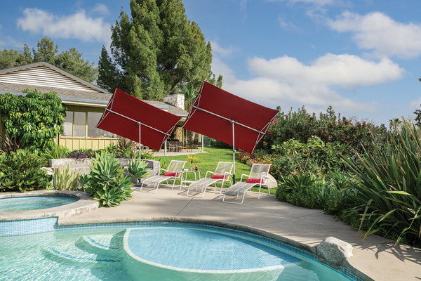 Simplyshade Capri 4.95' X 6.93' Rectangle Balcony Umbrella – Create Your Perfect Outdoor Retreat Today! Stone Platinum Ssbu-5x7rt-5t/P0104